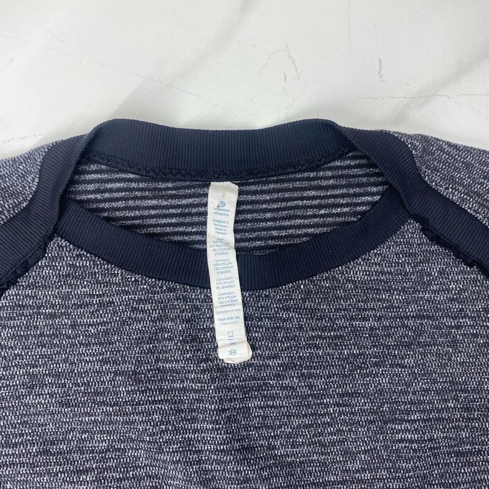 Lululemon Base Runner Long Sleeve Top Sz 4 Heathered Grey Black – EUC - Picture 2 of 9